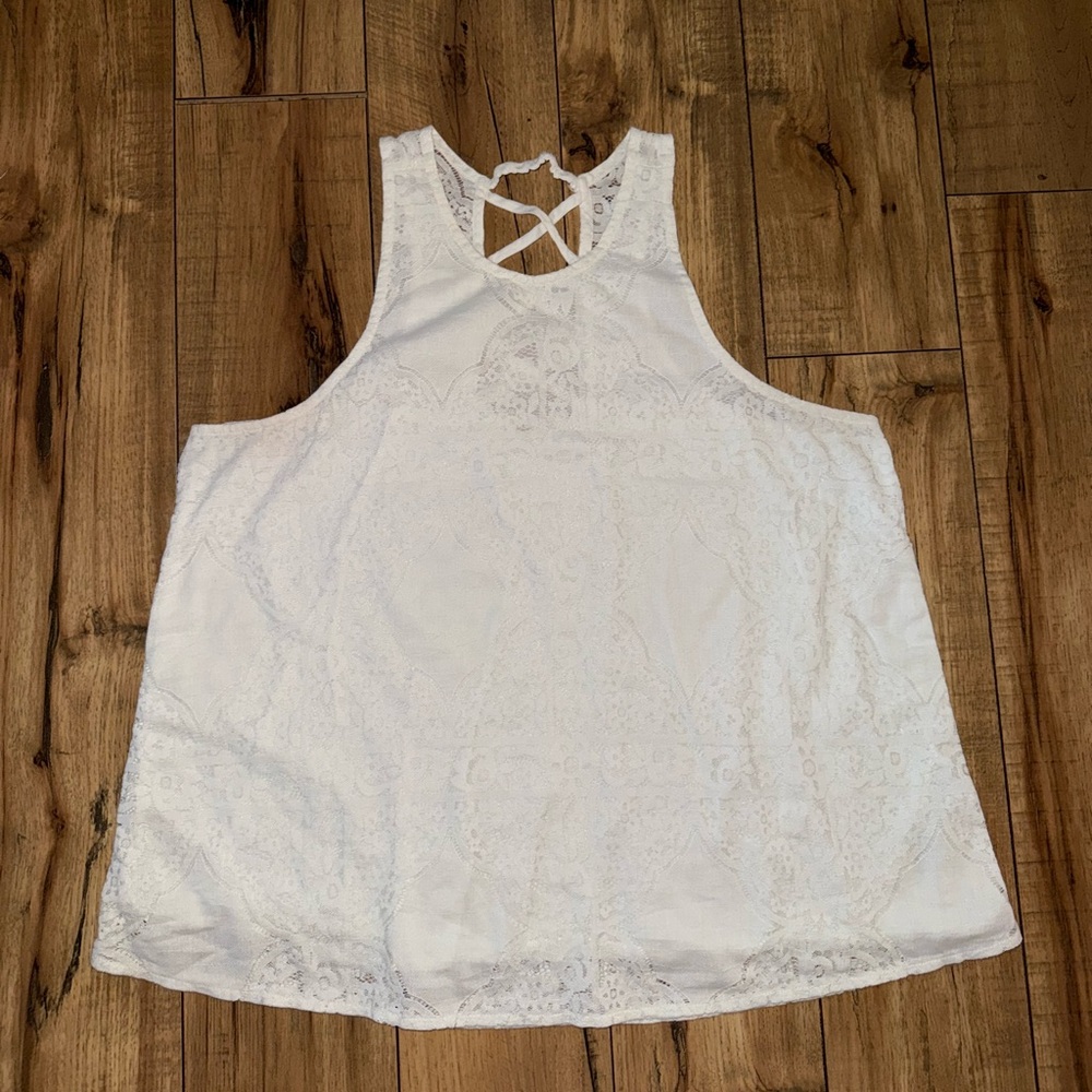 White lace tank